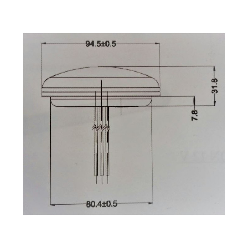 Fanale LED diametro 95 mm retronebbia rosso 12-24V