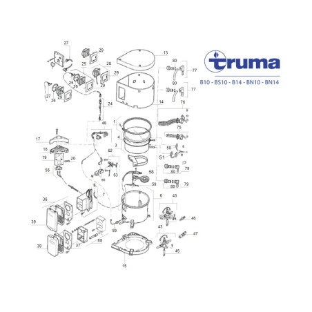 Électrode de commande de chaudière Truma - 70000-56200 B10-b10s-b14-bn10-bn14