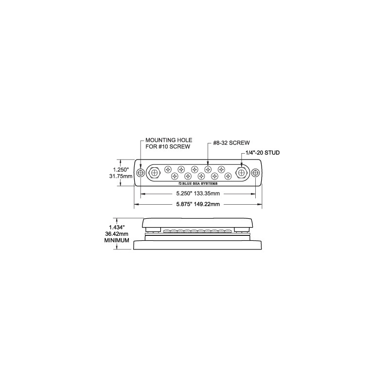 BUSSBARS 150A a 10 posti barra di messa a terra...
