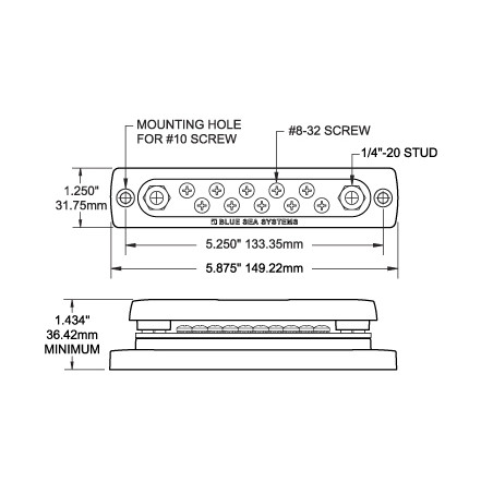 Mini busbar di messa a terra comune da 100 A