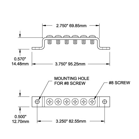 BUSBARS mini 100A mit 6 Plätzen