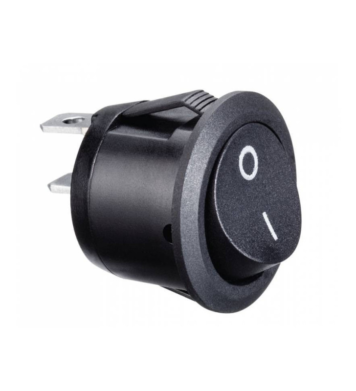 Interruptor integrado redondo negro Ø 20 I/O 10A
