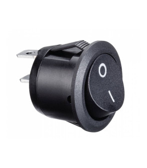 Interrupteur encastrable rond noir I/O 10A Ø 20