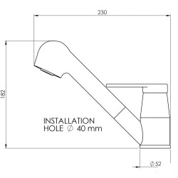 HTD Küchenmischer mit ausziehbarer Dusche + flexiblem 1,5 mt 2