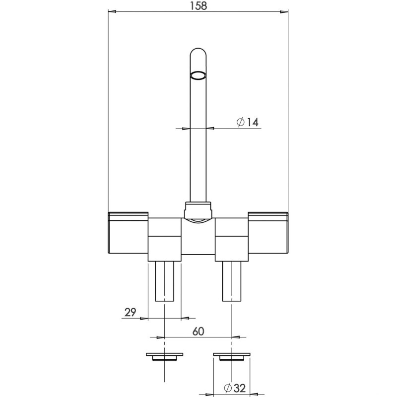 Foldable ALTO chrome mixer group.