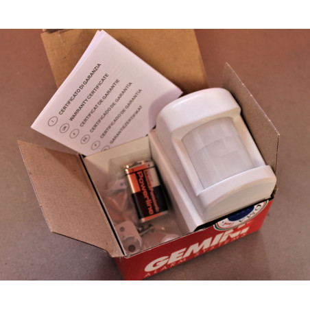 Capteur volumétrique infrarouge via alarme radio GEMINI