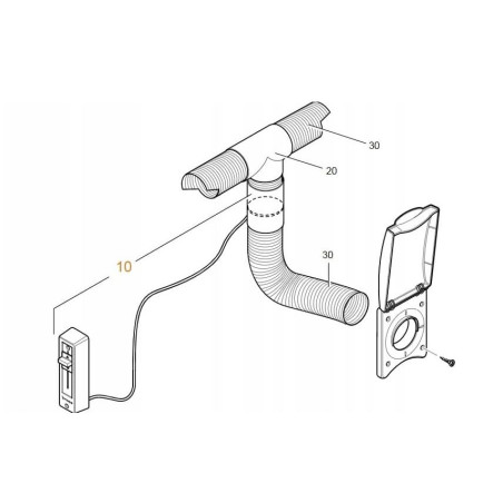 Fermeture du flux d'air avec commande TRUMA 40121-02