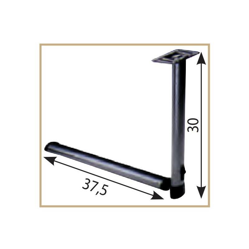 LIPPERT Gamba tavolo pieghevole grigia 67,5 cm