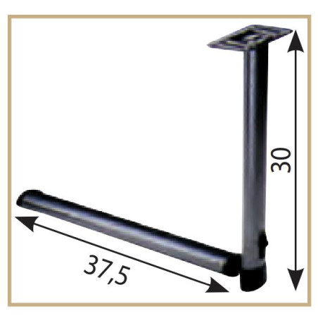 LIPPERT Gamba tavolo pieghevole grigia 67,5 cm