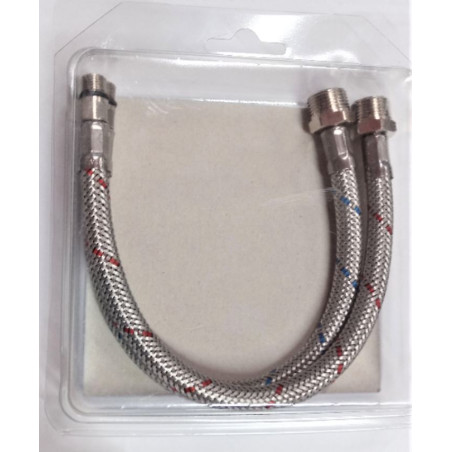Coppia tubi flex attacco M 3/8 x rubinetteria"