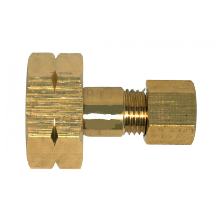 Anschlussfitting W21,8 x 1/14LH an 8 mm Kupferrohr