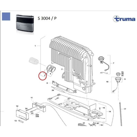 KIT 30036.36 FIXATION TUYAU DE CHEMINÉE TRUMA S3002 ex 1003.265 - 30030-03600