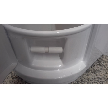 Columna de esquina para baño izquierda blanca 430x430h800