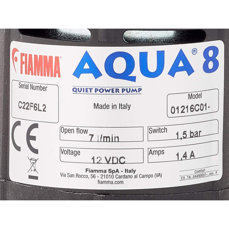 Pompe FIAMMA AQUA 8 12V - 7L - ‎01216C01‐