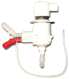 Premezclador automático blanco bajo mostrador con orificio de 22 mm y conexiones PG con microinterruptor