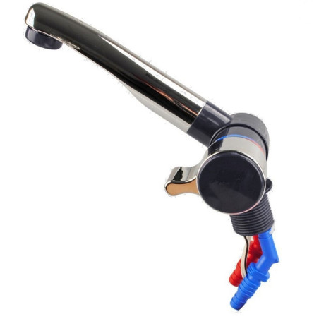 COMET - Black and chrome mixer with microswitch, PG connections, 22 mm hole