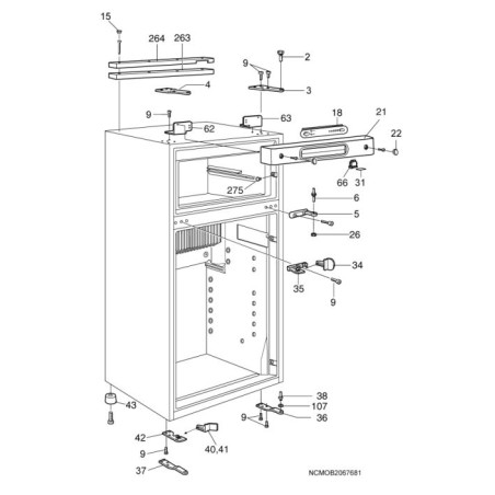 Serrure de porte intermédiaire Dometic RM4505 - 6505- 7505 - 293239802