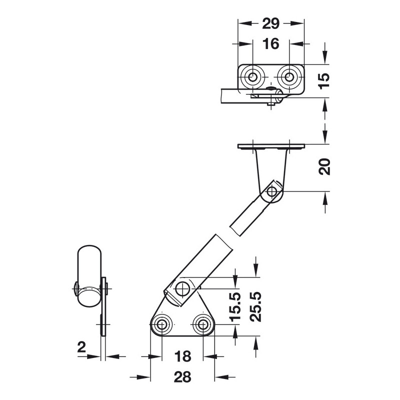 Supporto telescopico 150 mm acciaio x ante a...