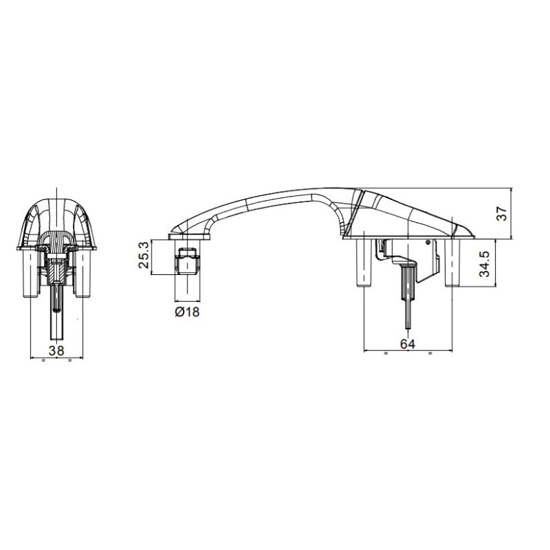 Serratura Zadi Roulotte bianca completa G18A184