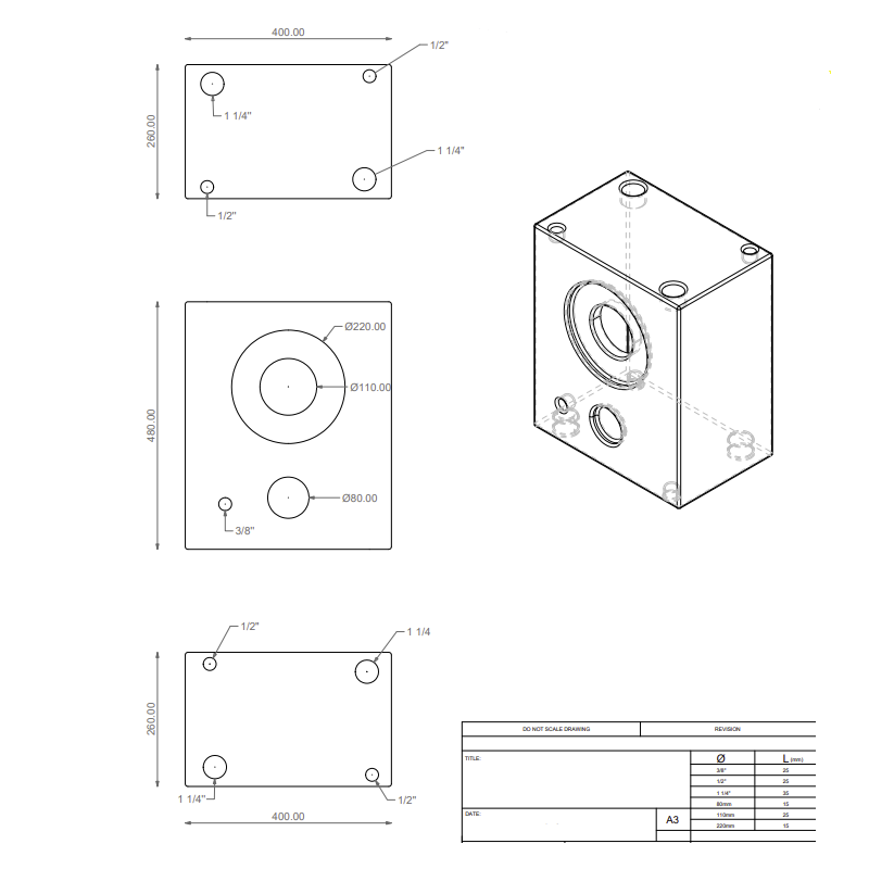 Tanque 50 lt 48 * 40 * 26 cm