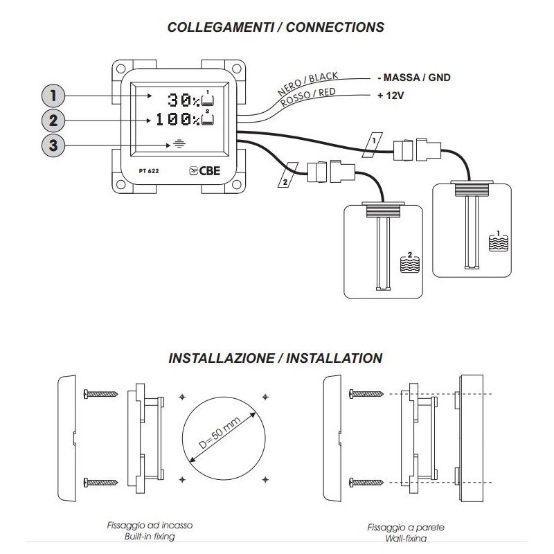 CBE PT622 Pannello test livello acqua grigio 2...