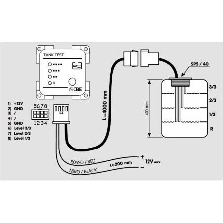 CBE MTT 270572 - Gray LED test panel for fresh water level 1 tank