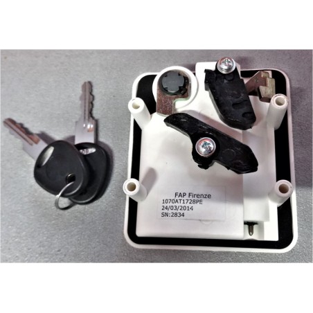 1070 complete white tailgate lock FAP 10x8x4 cm with NS key