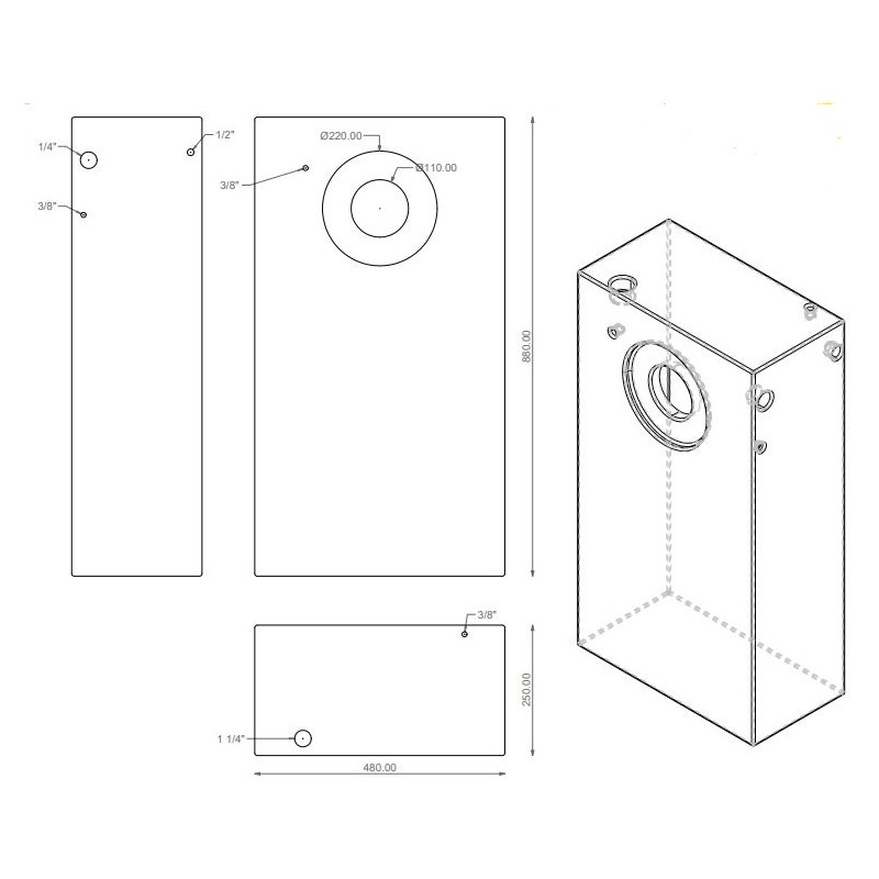Tank 106 lt 48 * 88 * 25 cm