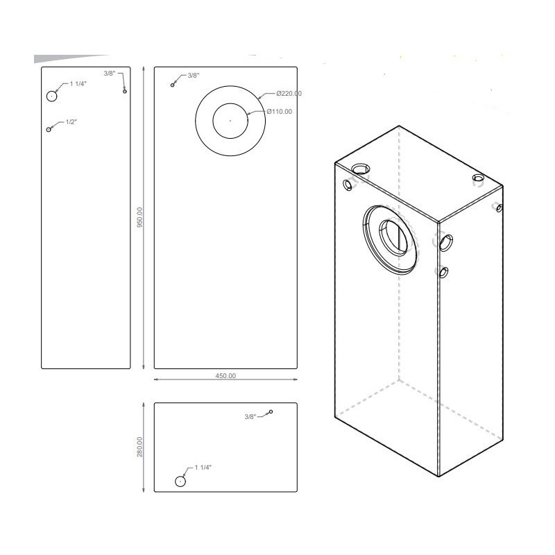 120-Liter-Tank 45 * 95 * 28 cm
