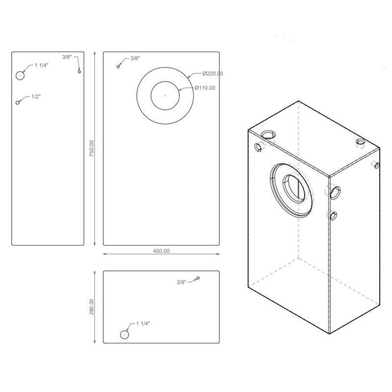 95-Liter-Tank 45 * 75 * 28 cm