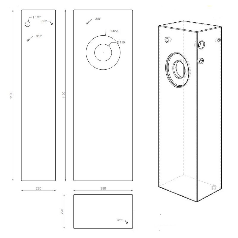 92-Liter-Tank 38 * 110 * 22 cm