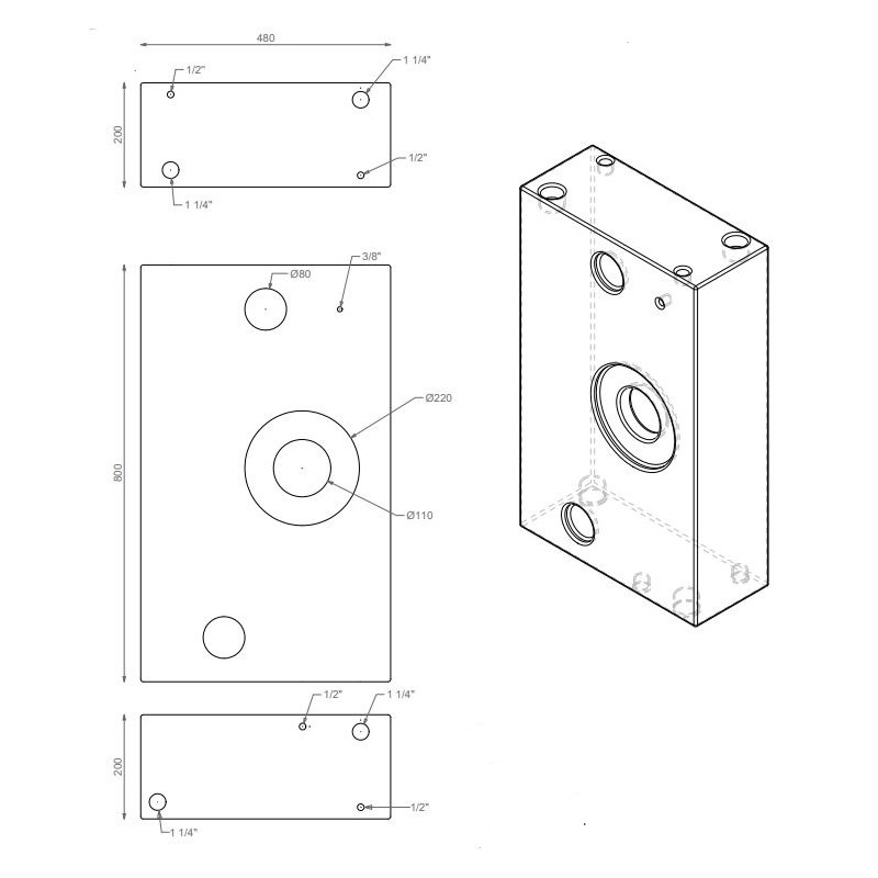 Tank 77 lt 48 * 80 * 20 cm