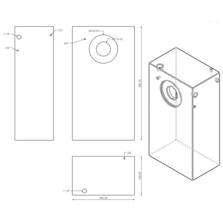 Tank 127 Liter 48 * 88 * 30 cm