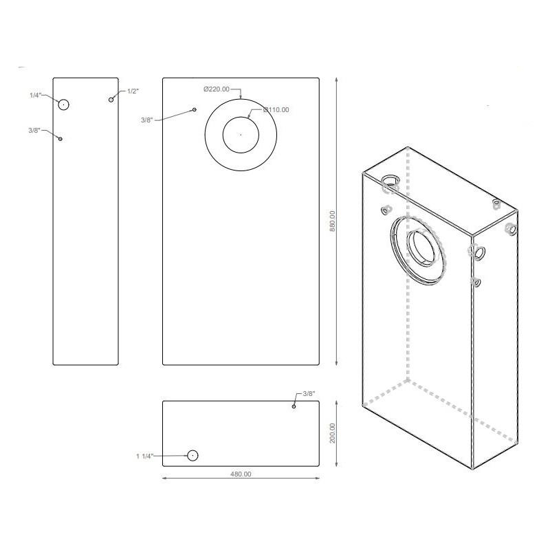 Tank 84 Liter 48 * 88 * 20 cm