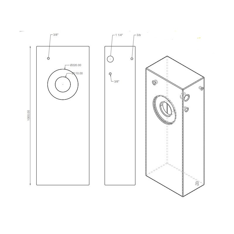 Tank 84 l 38 * 100 * 22 cm