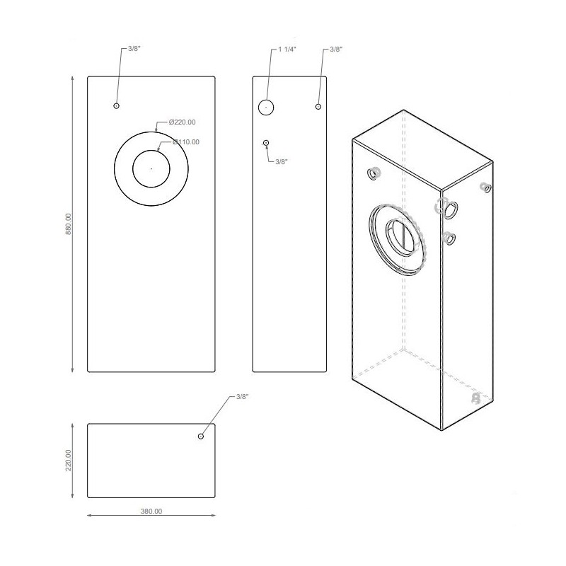 Serbatoio 74 lt 38*88*22 cm