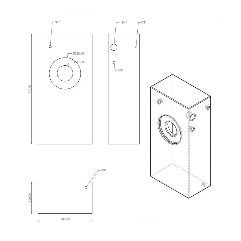 Serbatoio 64 lt 38*77*22 cm