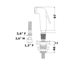 Kit douchette à encastrer avec flexible de 2,5 m - 1/2 pouce 2