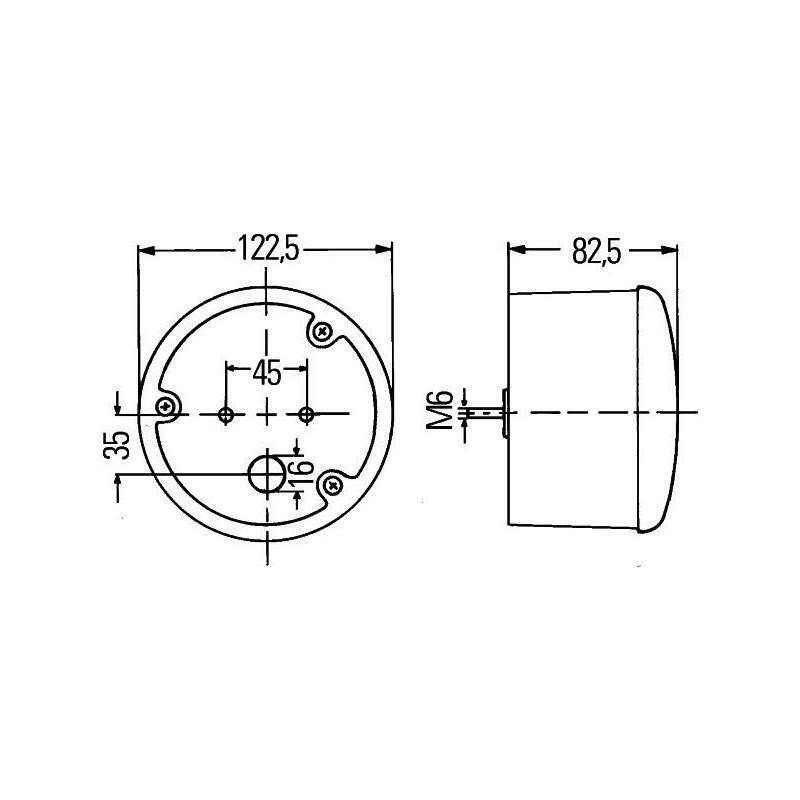 Fahrtrichtungs- und Rückfahrleuchte Ø 122,5 mm