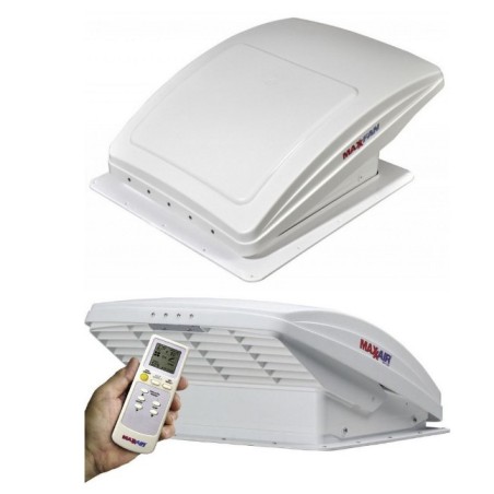 Oblò / Sistema di ventilazione 12 V Airxcel Maxxfan Deluxe Apertura elettrica con Telecomando 40 x 40 cm BIANCO