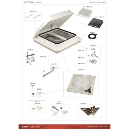 Long handle 45-60 ivory for Turbo-Vent Ivory 98683W048