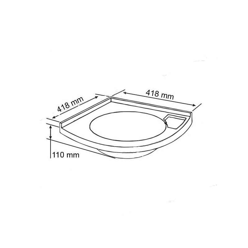 Lavabo rinconero blanco 41,8x41,8x130 mm