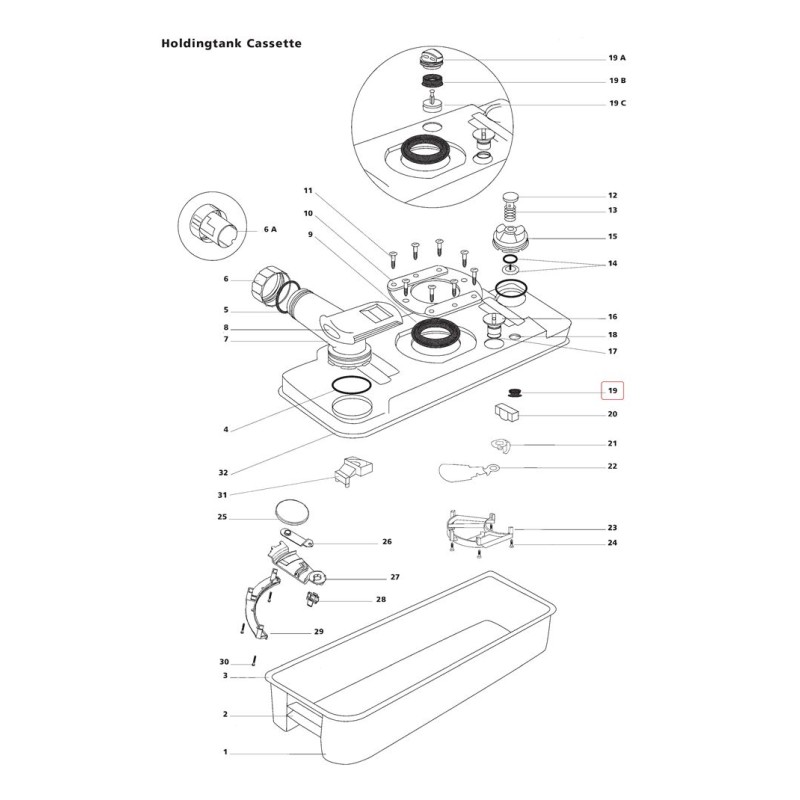Kassettenentlüftungsdichtung C2-3-4 THETFORD -...