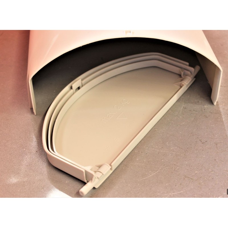 Complete Waste Bin RAL7035 for Door CaraD-RF...