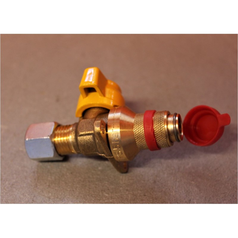 GOK Toma gas gris con tapa basculante blanca