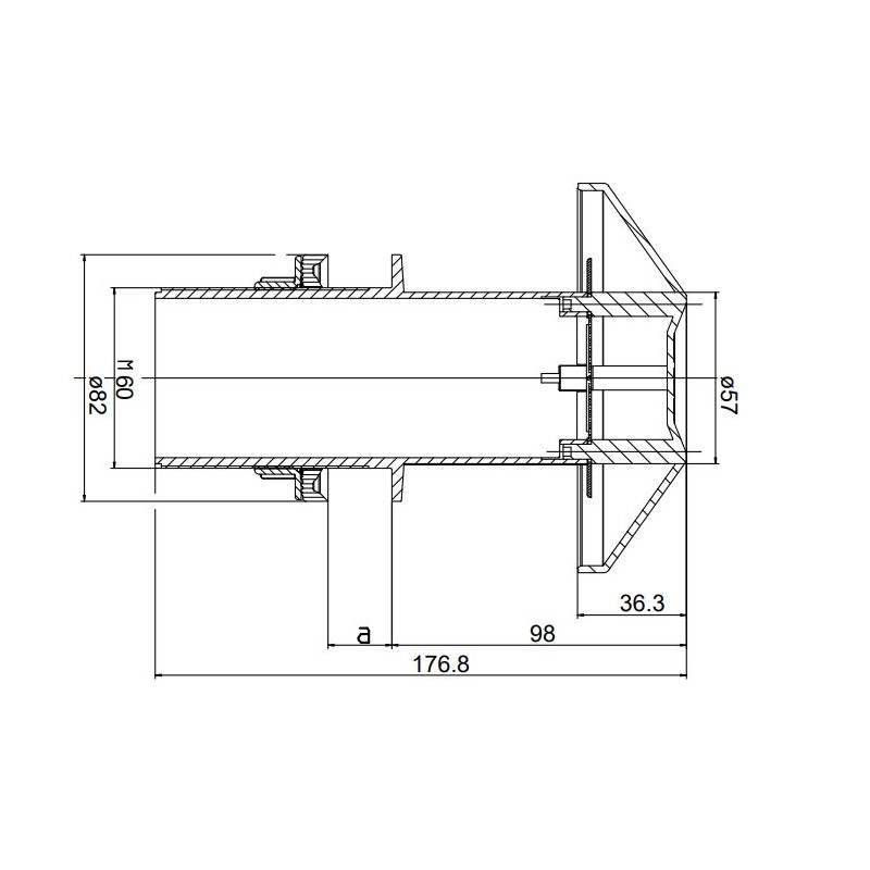 Thermoplastic chimney for hood Ø 60 mm - Zadi