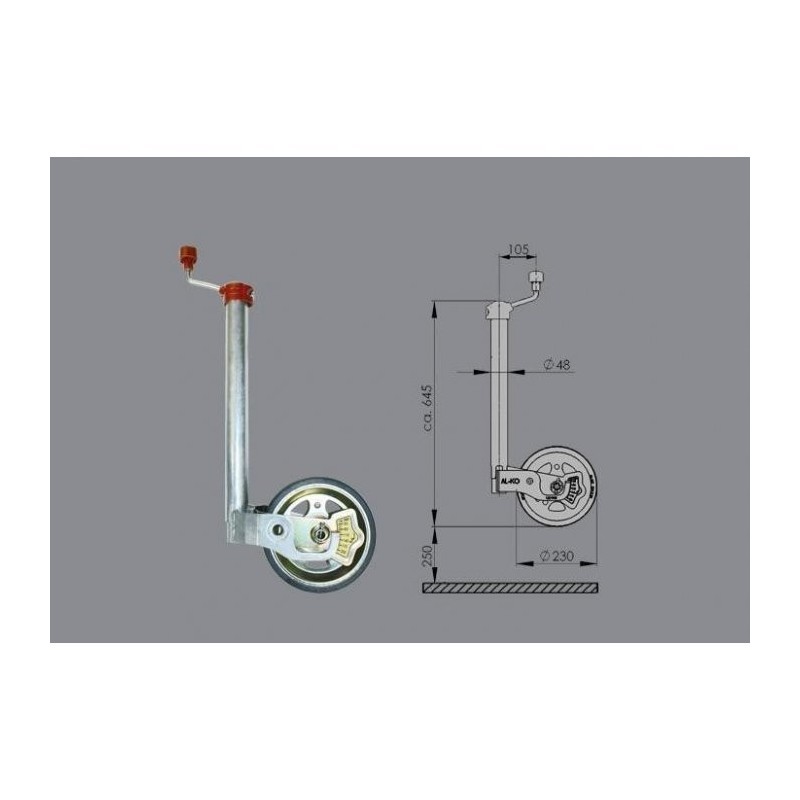 Al-Ko Premium Jockey Wheel dia. 48 mm avec...