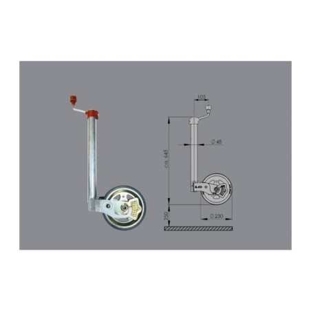 Al-Ko Premium Jockey Wheel dia. 48 mm with loading indicator
