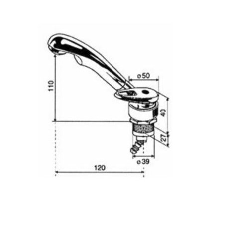 Miscelatore in ABS REICH TWIST foro 39mm c/microint. cromato