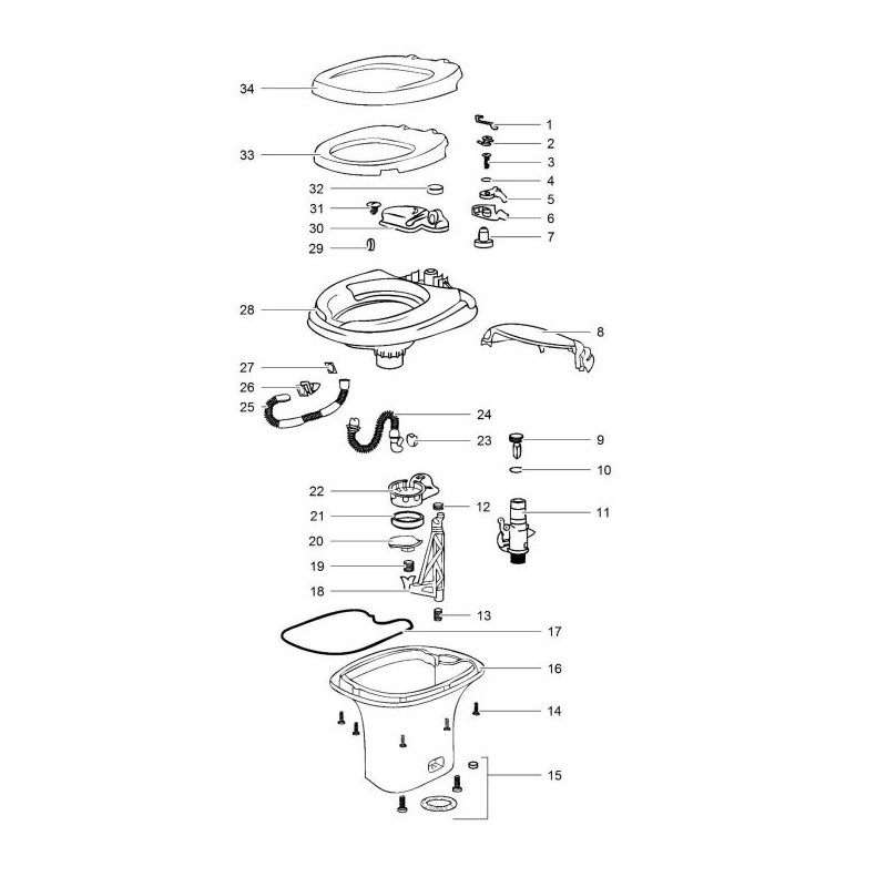 Pelle à poussière 12482 AM4 WC THETFORD Aqua...